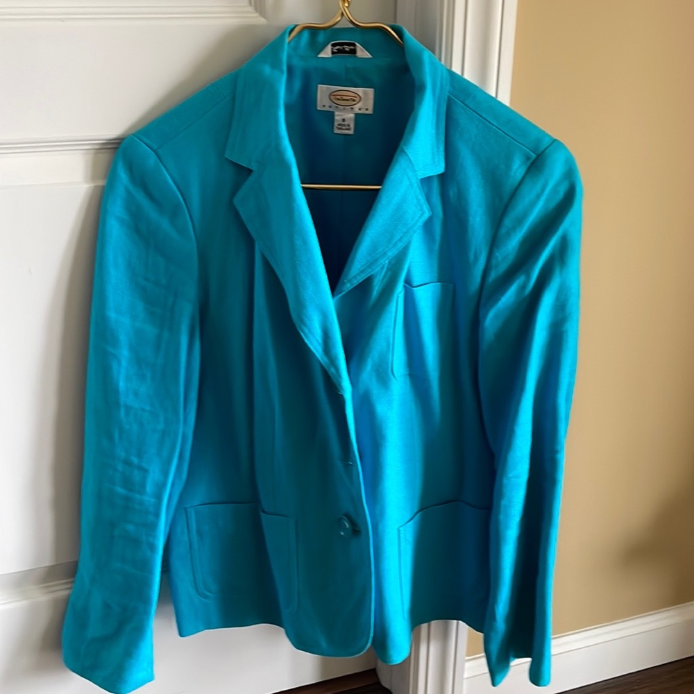 NWOT Talbot’s turquoise linen blazer